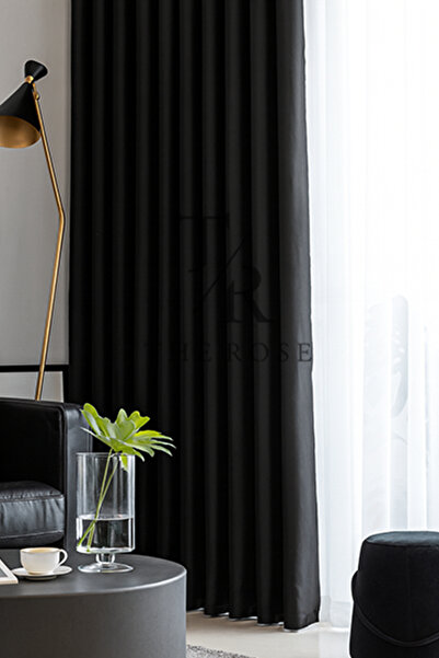 The Rose Siyah Blackout, Işık Geçirmez, Karartma Perde, Pilesiz, Lüks, A+ Kal...