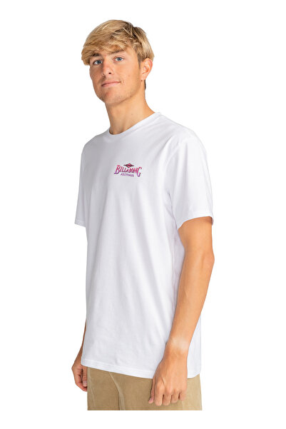 BİLLABONG EBYZT00170_DREAMY PLACE TEES Λευκό ανδρικό μπλουζάκι με λαιμόκοψη με σχέδιο κανονικής εφαρμογής