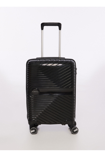 Fabrika Siyah Unisex 35x55x23 cm Kabin Boy Çekçekli Sert Valiz FAB-5239