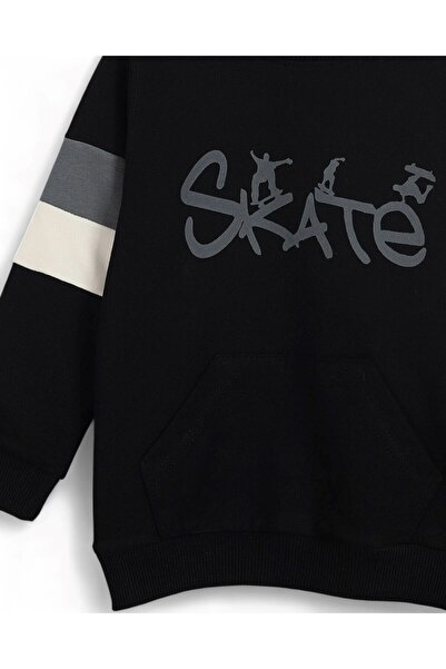 Ege Bebek Boys' Seasonal Skate Printed Sweatshirt, 7-10 Years Old Tracksuit Set