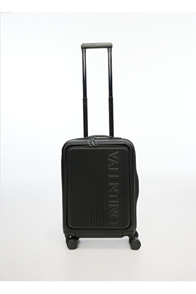 Valentino Siyah Unisex 40x25x55 cm Çekçekli Sert Valiz VV7CV01P