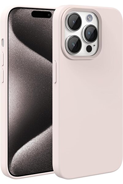 HyperAge جراب iPhone 15 Pro من الداخل غطاء سيليكون مخملي مرتفع للكاميرا باللو...