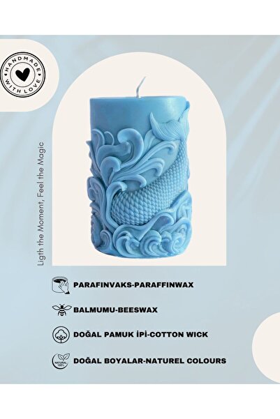 Candle Sirena-Altın Dalgalar Deniz Kızı Figürlü Deniz Esintisi Kokulu Dekorat...