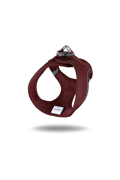 Tailpetz Air-Mesh Küçük ve Orta Irk Kedi Köpek Göğüs Tasması Yumuşak,Nefes Alabilir, Dayanıklı Bordo