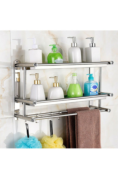 AGD Wall-mounted stainless steel towel rack - Silver
