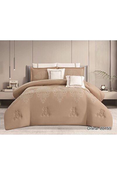 XI DUO مفرش نفرين مطرز فخم ملكي ليمنحك الجمال والاناقة الى غرفتك من المايكروفايبر مقاس 240*260 سم