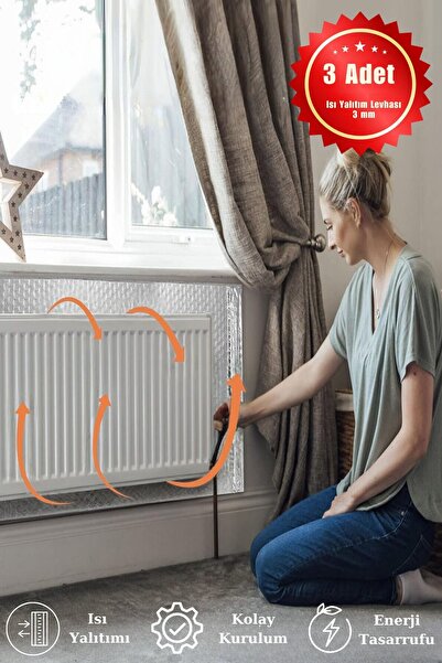 HASBY 3 Adet Petek Arkası Izolasyon Kalorifer Radyatör Arkası Isı Yalıtım Lev...