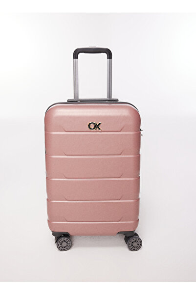 OX Açık Pembe Unisex 33x54x22 cm Kabin Boy Çekçekli Sert Valiz ONE LINE