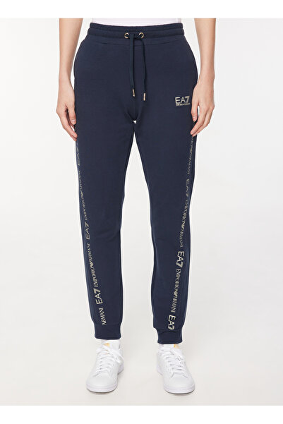EA7 Lastikli Bel Normal Mavi - Lacivert Kadın Pantolon 6RTP55
