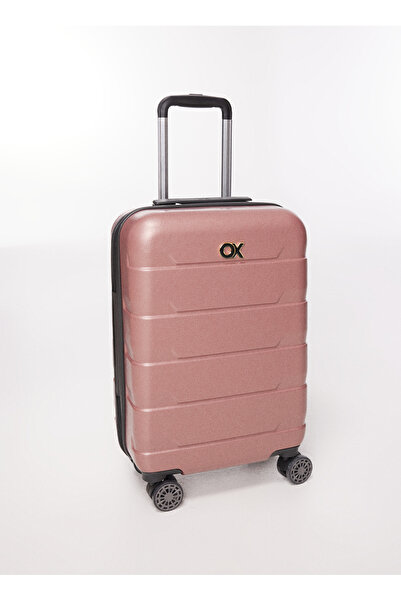 OX Açık Pembe Unisex 33x54x22 cm Kabin Boy Çekçekli Sert Valiz ONE LINE