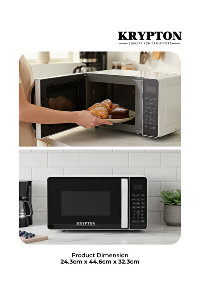 KRYPTON 20L Digital Microwave Oven – Grill Function, 8 Auto Menus, Timer, Child Lock