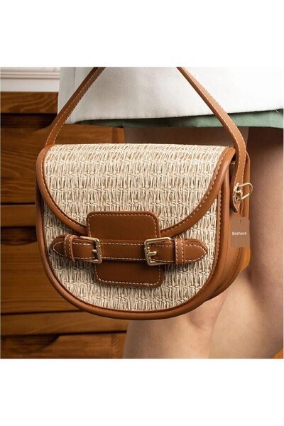 Beshora Elisa Taba HasırKadın Omuz Ve Kol Çantası