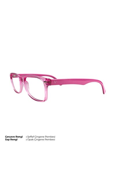 Vinaldi Vi 2011 C.5715 51Ekt Women's Blue Light Protection Screen Glasses (Transparent Pink)