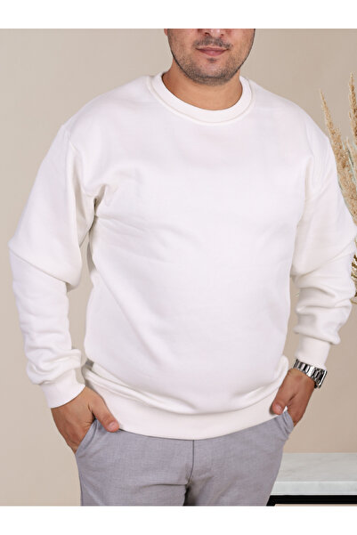 BEETON Hrubá zimná mikina – hladká, vyvýšená, dlhý rukáv, oversize Crew Neck