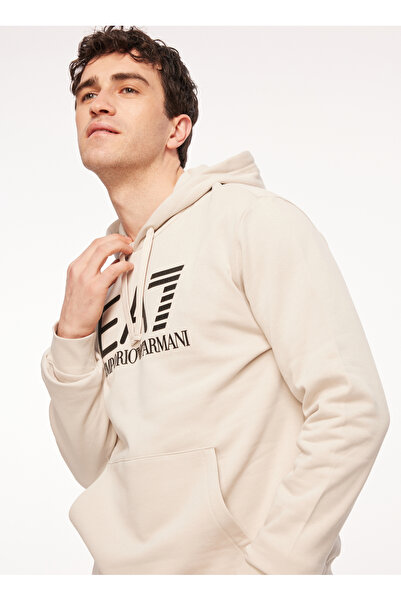 EA7 Kapüşon Yaka Gümüş Erkek Sweatshırt 6RPM17PJSLZ1716