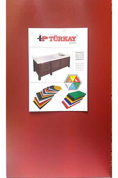 TÜRKAY POLİETİLEN Cutting Board Polyethylene 30X40X2 cm Meat Fruit Vegetable Cutting Sheet Red Color