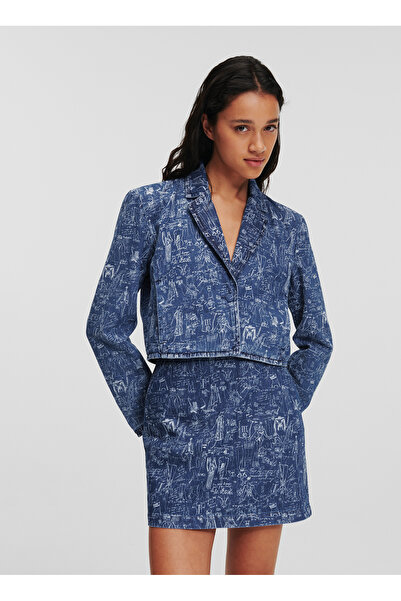 Karl Lagerfeld Normal Mavi Kadın Ceket 235W1404