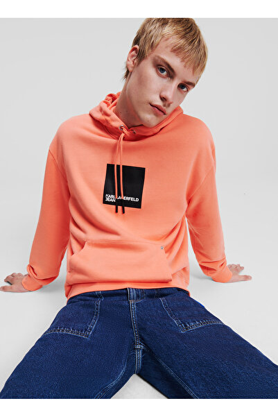 Karl Lagerfeld Jeans Kapüşon Yaka Pembe Erkek Sweatshırt 231D1850_KLJ LOGO HOODIE