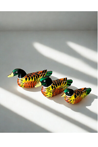 Home Ahşap 3'lü ördek set  no:1 masa üstü obje biblo