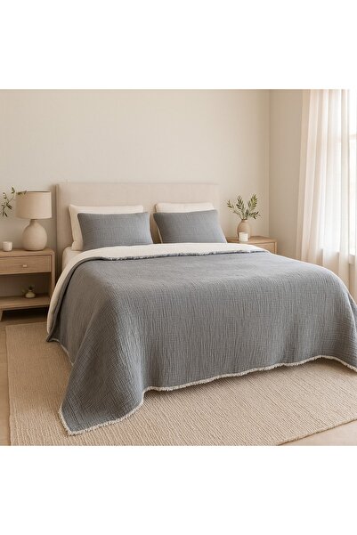 Tasarım Hb&Victory Muslin 6 Layer Anthracite Single Quilt 170X260 Cm.
