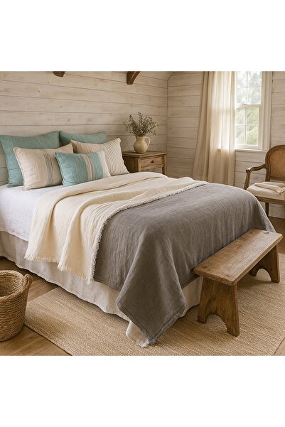 Tasarım Hb&Victory Muslin 6 Layer Anthracite Single Quilt 170X260 Cm.