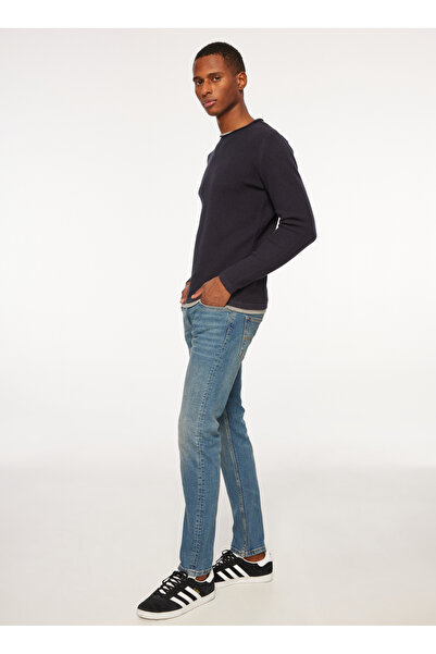 Fred Mello Normal Bel Normal Paça Slim Fit Açık Mavi Erkek Denim Pantolon FM2...