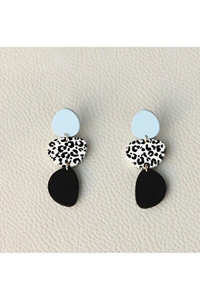 maia Gometric Shaped Cow Pattern Earrings