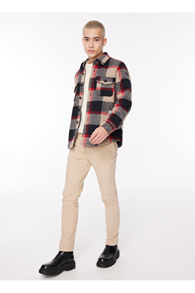 Fred Mello Normal Bel Normal Paça Slim Fit Taş Erkek Pantolon FM23W15PU