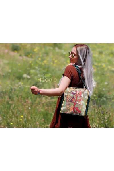 Şaşıkedi Women's Shoulder Bag with Cats on a Tree Pattern