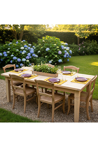 PİKKO HOME Pachet de 6 servicii americane cu textura de catifea galbenă muștar (AS)