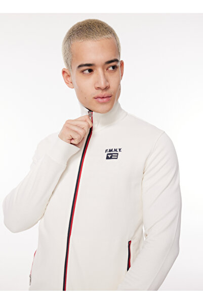 Fred Mello Kapüşon Yaka Beyaz Erkek Sweatshırt FM23W20FZ