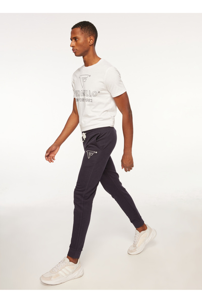 Fred Mello Lastikli Bel Slim Fit Lacivert Erkek Eşofman Altı FM23W02PF