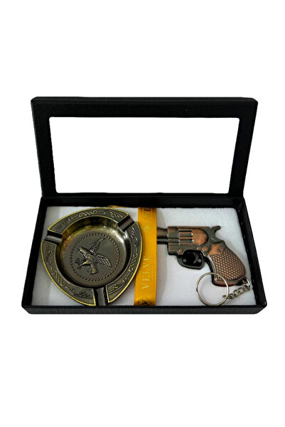 velve Set cadou pentru barbati Travel Kit, cutie cu scrumiera si bricheta din...