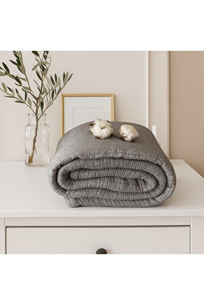Tasarım Hb&Victory Muslin 6 Layer Anthracite Single Quilt 170X260 Cm.