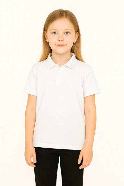 Sibel Günay Butik Παιδικό μπλουζάκι με λαιμόκοψη πόλο |   Λευκό |   100% βαμβ...