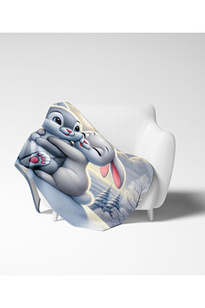 Home Cute Rabbit Rabbit Pattern Fleece Tv Blanket Polar Soft Blanket