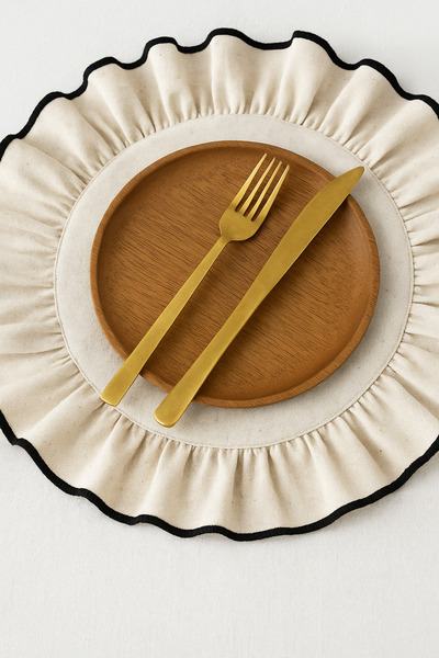 Mirilliahome Ruffled Linen American Tablecloth – Ribbed Fabric Placemat – Decorative Table Mat