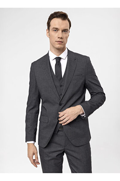 SÜVARİ Süvari Normal Bel Slim Fit Siyah Erkek Takım Elbise TK1020000270