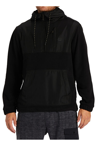 BİLLABONG ABYFT00414 Boundary Graphene Pullov Черна мъжка качулка с качулка, редовна кройка, поларна блуза