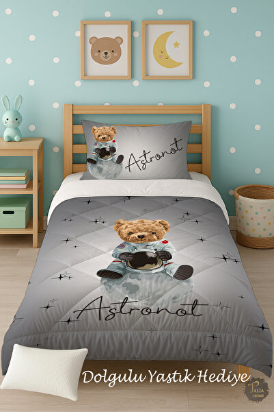 Talia Home Милий односпальний дитячий ковдра з малюнком космонавта-ведмедя