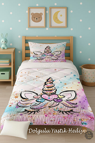 Talia Home Односпальний дитячий ковдра з малюнком єдинорога, комплект для сну