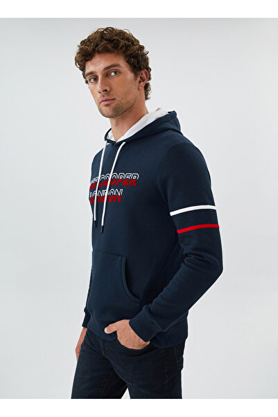 Lee Cooper Чорна чоловіча кофта з капюшоном 241 LCM 241004 ATHEL LACIVERT