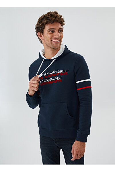 Lee Cooper Чорна чоловіча кофта з капюшоном 241 LCM 241004 ATHEL LACIVERT