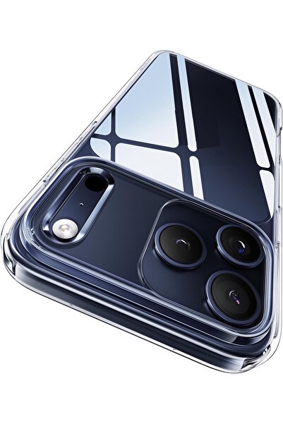 m.tk moveteck Apple iPhone 17 Pro Kılıf Kamera Çıkıntılı Korumalı Yumuşak Şeffaf Silikon Renksiz Kapak