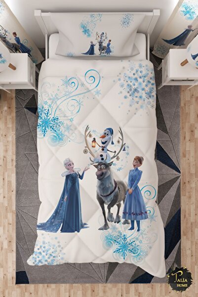 Talia Home طقم لحاف نوم فردي للأطفال من فروزن إلسا والأصدقاء