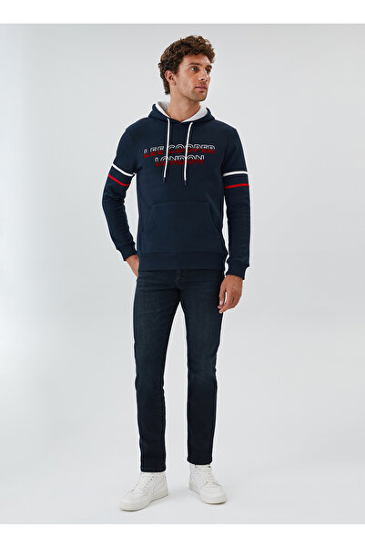 Lee Cooper Чорна чоловіча кофта з капюшоном 241 LCM 241004 ATHEL LACIVERT