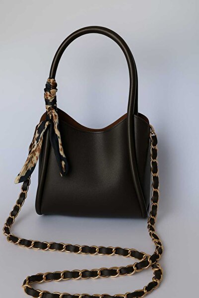 ROYAL LADYS حقيبة كتف نسائية - حزام سلسلة، حقيبة داخلية + وشاح هدية