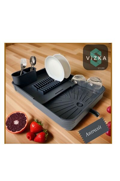 ViZKA Açılır Kapanır Bulaşık Kurutma Sepeti ,tabaklık Sürgülü Bulaşıklık / An...