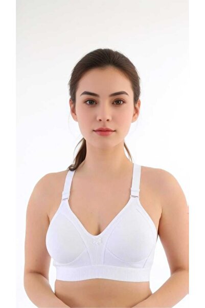MODA Wire-Free Sponge-Free 3-Piece Wide Elastic Combed Cotton Gathering Bra