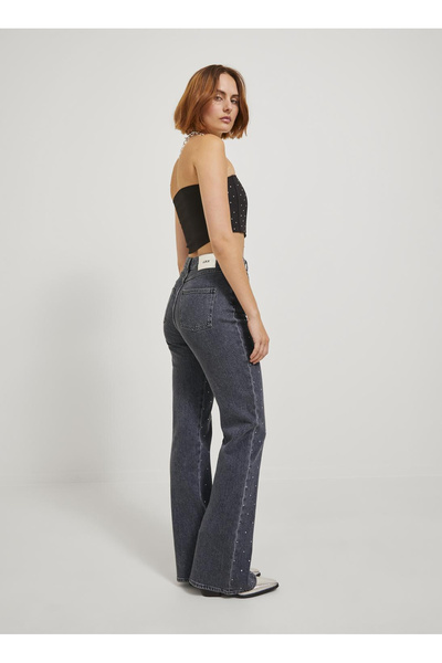 JJXX Yüksek Bel Bootcut Paça Dar Gri Kadın Denim Pantolon JXCIARA SLIM LONG R...